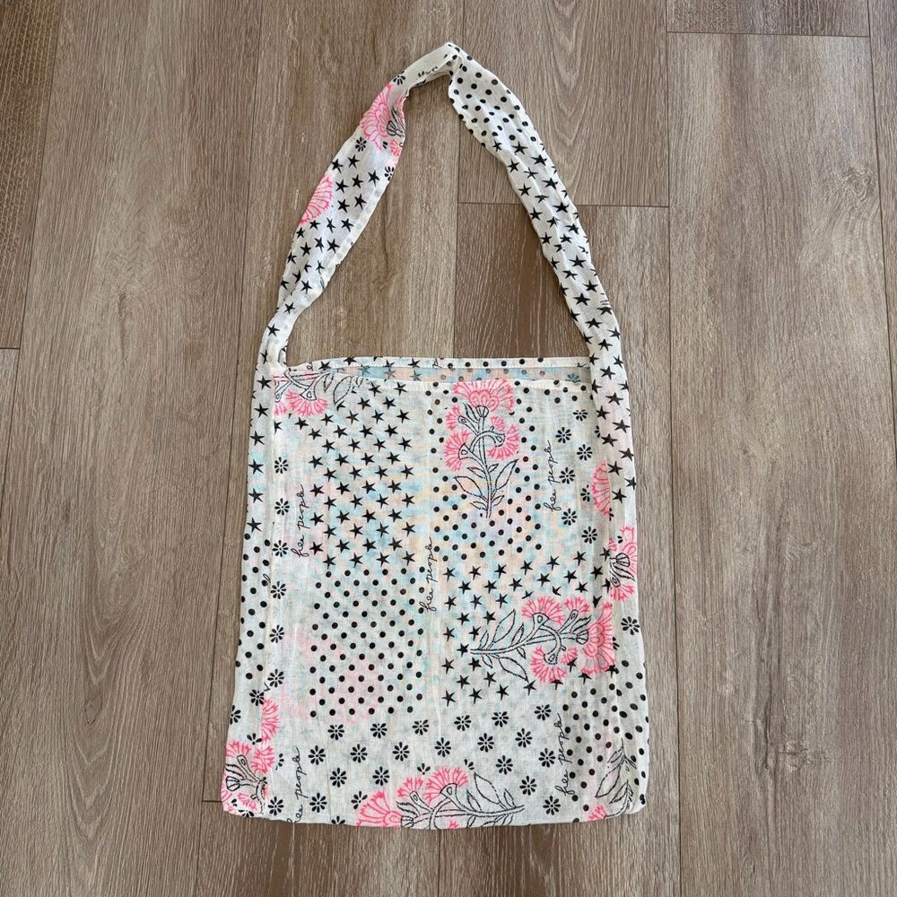 Free People (Set of 2) Shoulder Bag Floral Polka-Dot Stars Gauzy Sheer Boho - Picture 6 of 13